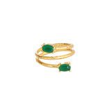 Anillo ajustable Fadia doble verde