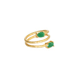 Anillo ajustable Fadia doble verde