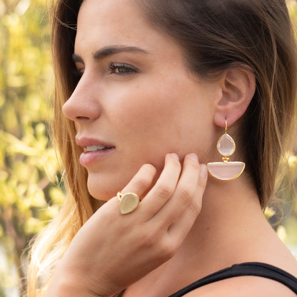 Aros Yelken Blancos - Baño de oro 22k