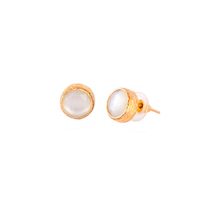 Aros Bruma Blancos - Baño oro 22k