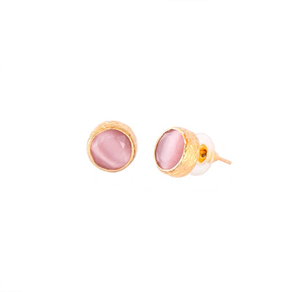 Aros Bruma Rosados - Baño de oro 22 k