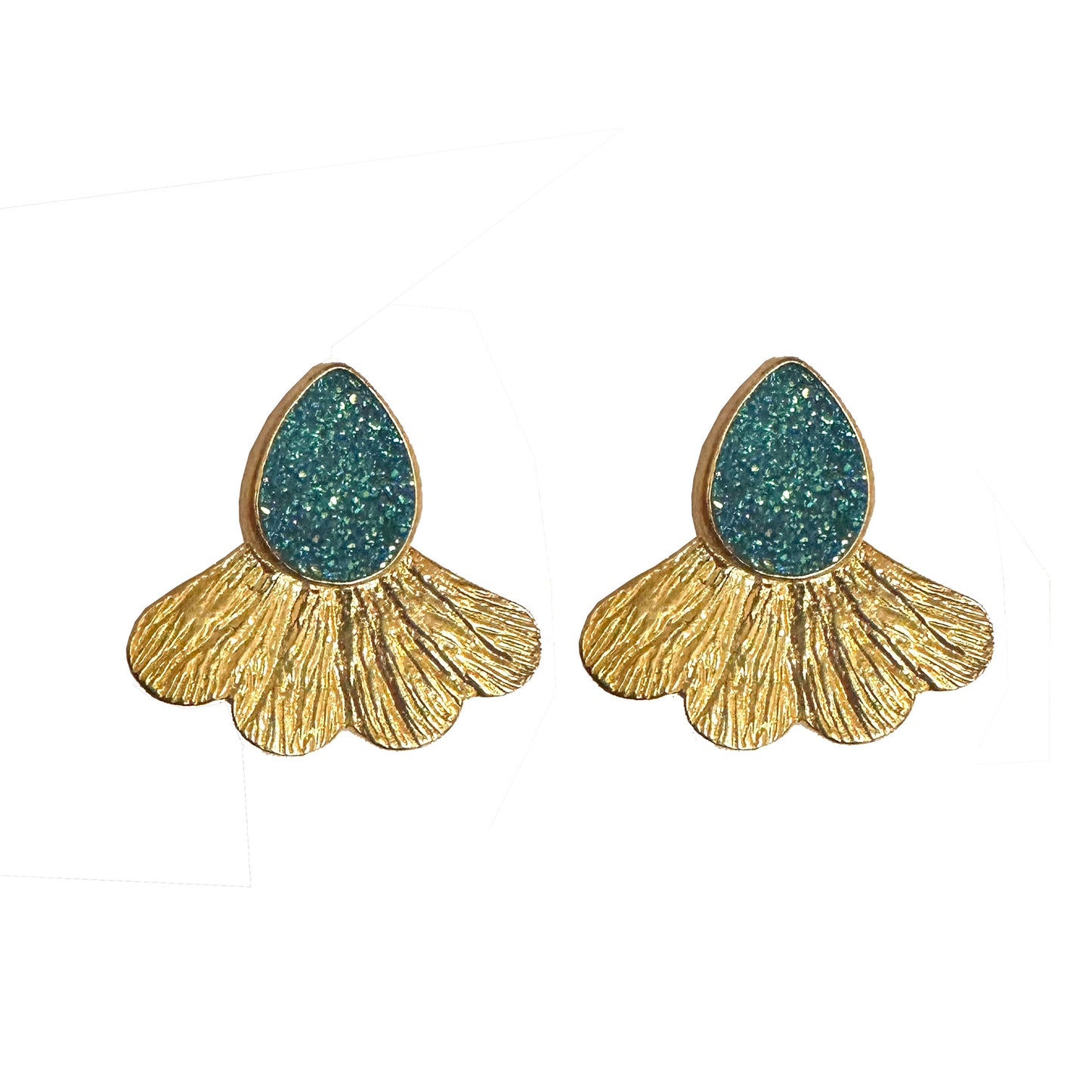 Aros Flor de medianoche - Baño de oro 22k