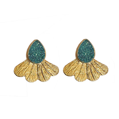 Aros Flor de medianoche - Baño de oro 22k