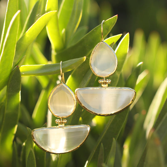 Aros Yelken Blancos - Baño de oro 22k