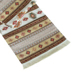 Camino de mesa 2 m kilim blanco y café