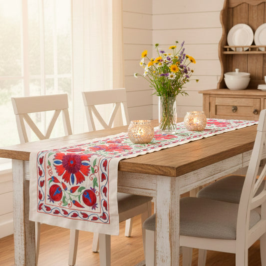Camino De Mesa Bordado Suzani Nadir 1,88 m