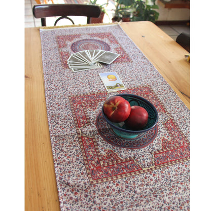 Camino de mesa 2 m Iznik Rojo y beige