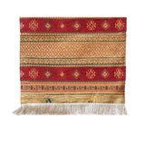 Camino de mesa 2 m kilim café y rojo