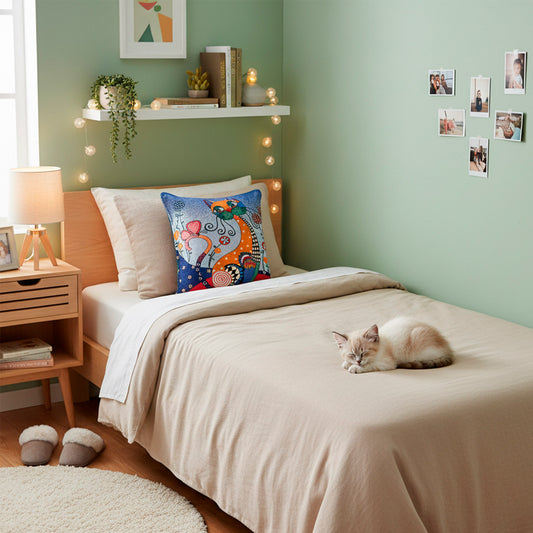 Cojín algodón 44x44 gata Sofía