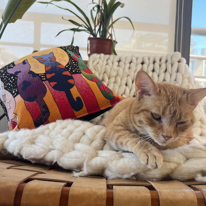 Cojín algodón 44x44 Gatos nocturnos