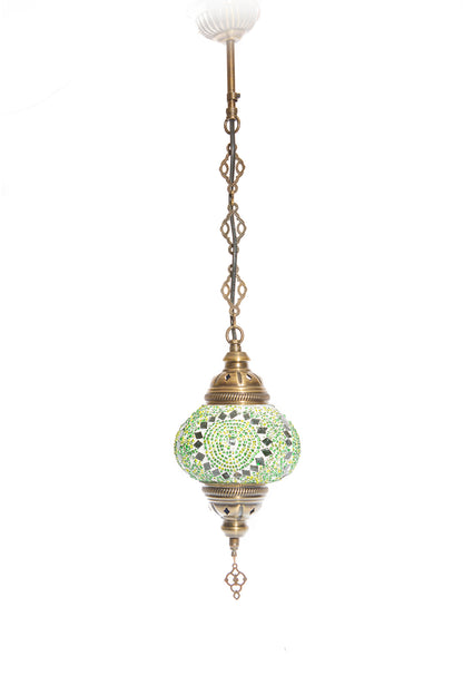 Lámpara turca colgante S Shams verde + ampolleta