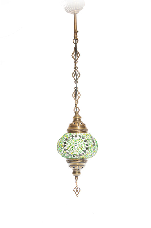 Lámpara turca colgante S Shams verde + ampolleta