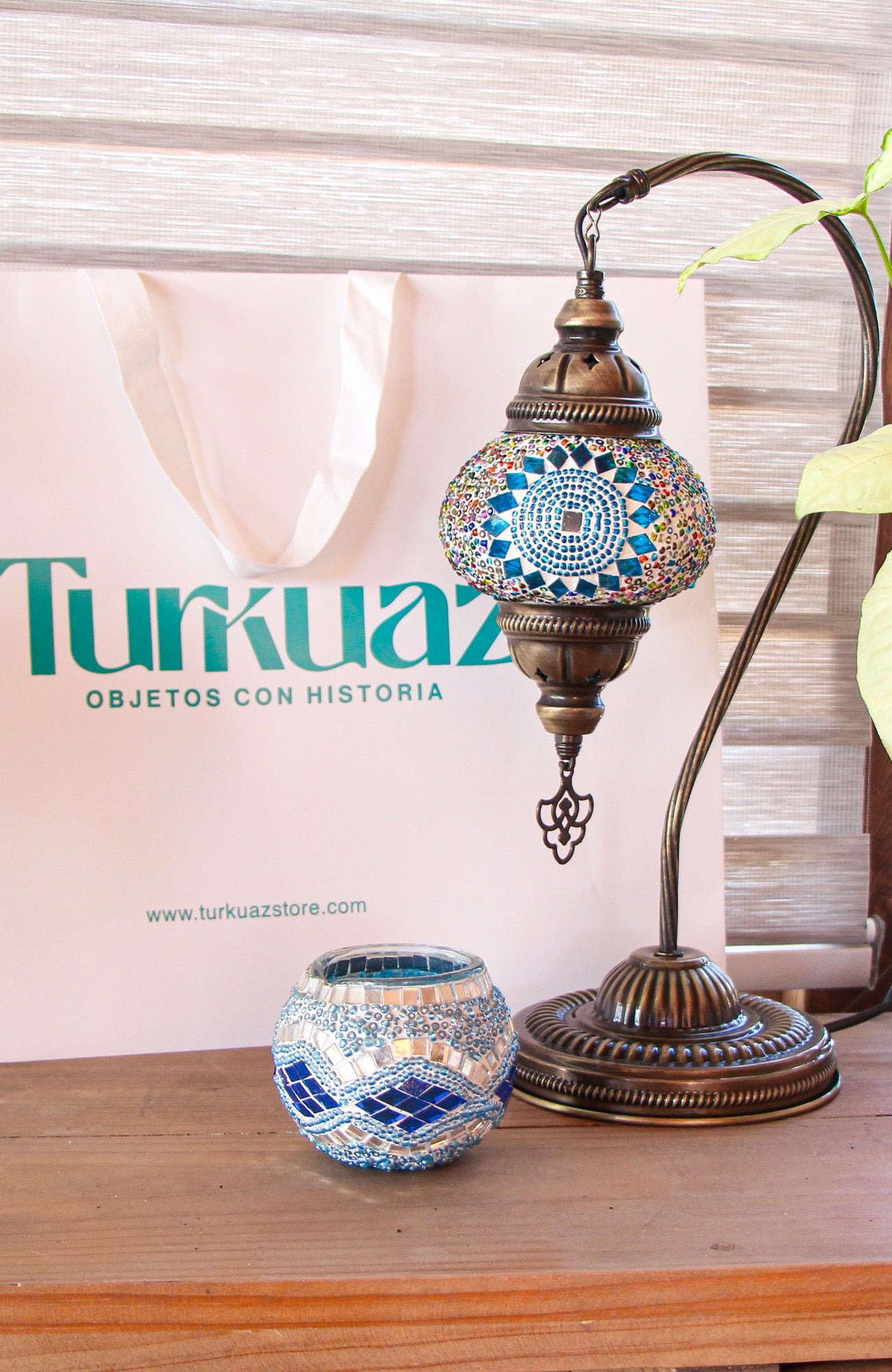 Lámpara turca cisne S Sol turquesa mix + ampolleta