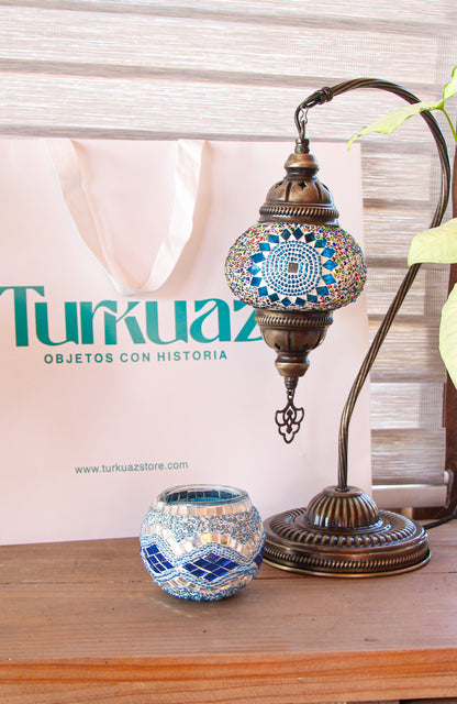 Lámpara turca cisne S Sol turquesa mix + ampolleta