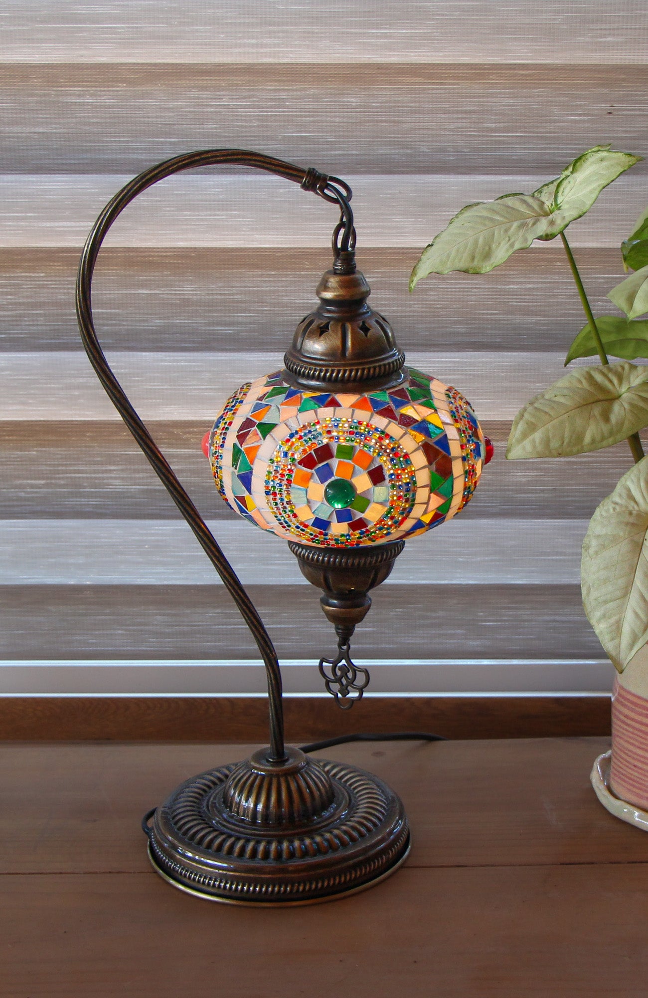 Lámpara turca cisne M Portal multicolor + ampolleta