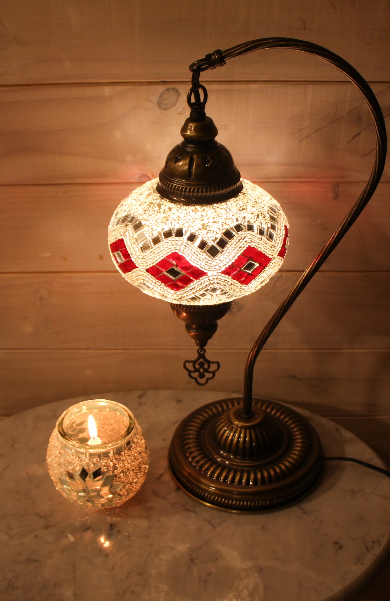 Pack Fatma: Lámpara cisne M + Portavela + Ampolleta y velita de regalo