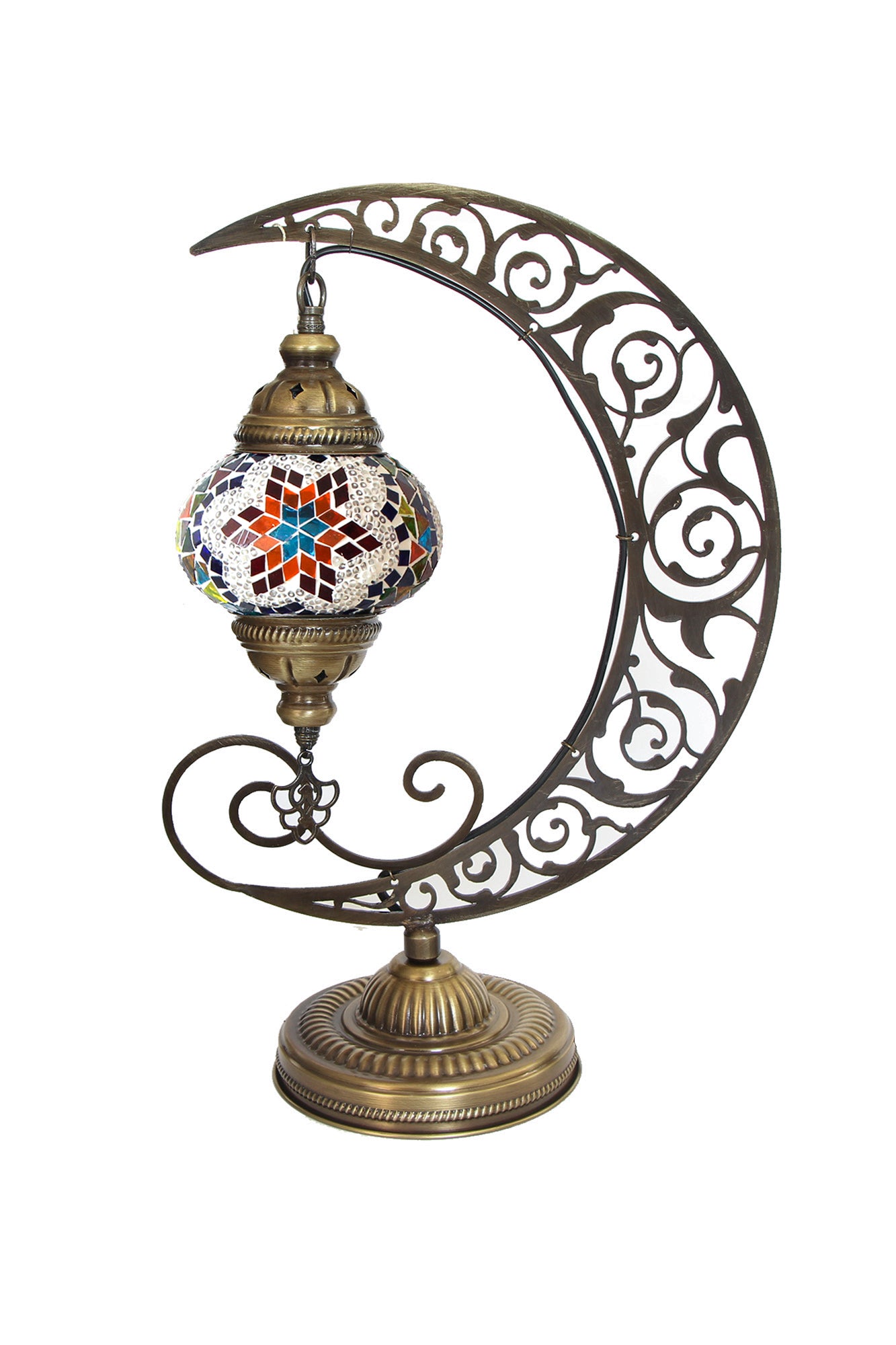 Lámpara turca Luna de mesa multicolor + ampolleta