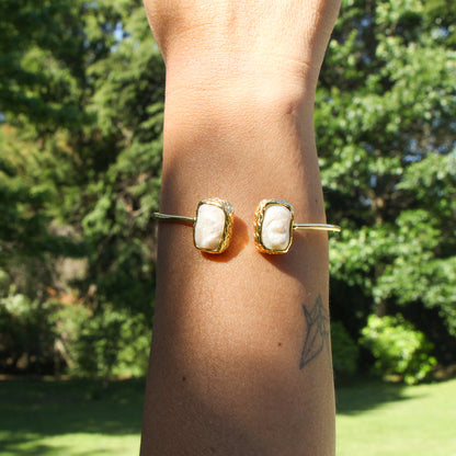 Esclava Aylin Perlas de río - Baño de oro 22k