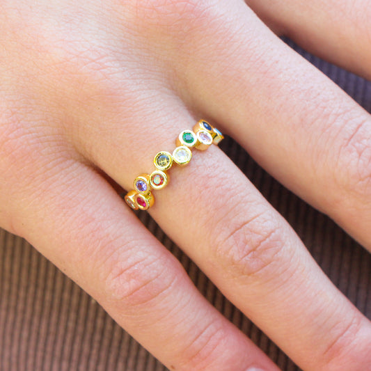 Anillo ajustable Capadocia Nº1 mix - Baño de oro 22 k