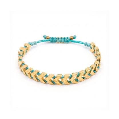 Pulsera ajustable Boho verdeagua