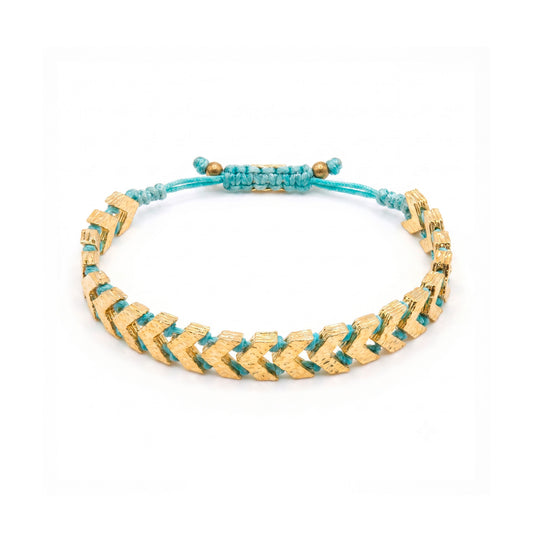 Pulsera ajustable Boho verdeagua