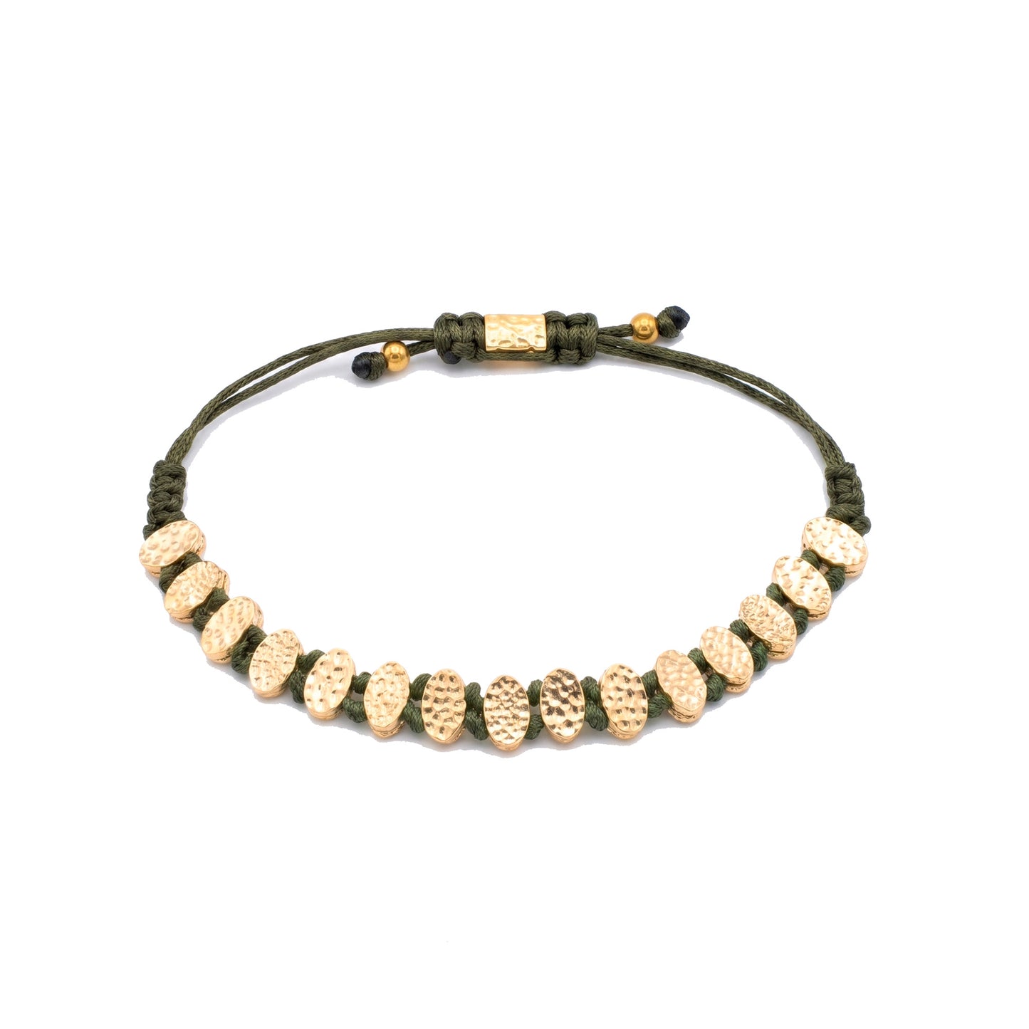 Pulsera ajustable Boho verde cargo