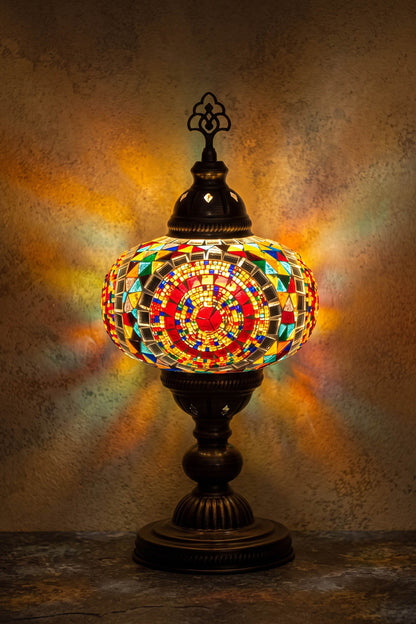 Lámpara turca de mesa L Cubo multicolor + ampolleta