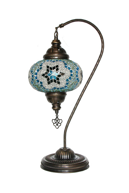 Lámpara turca cisne L Cicek turquesa y verde + ampolleta