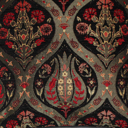 Cojín turco 44x44 Tulipanes Negro