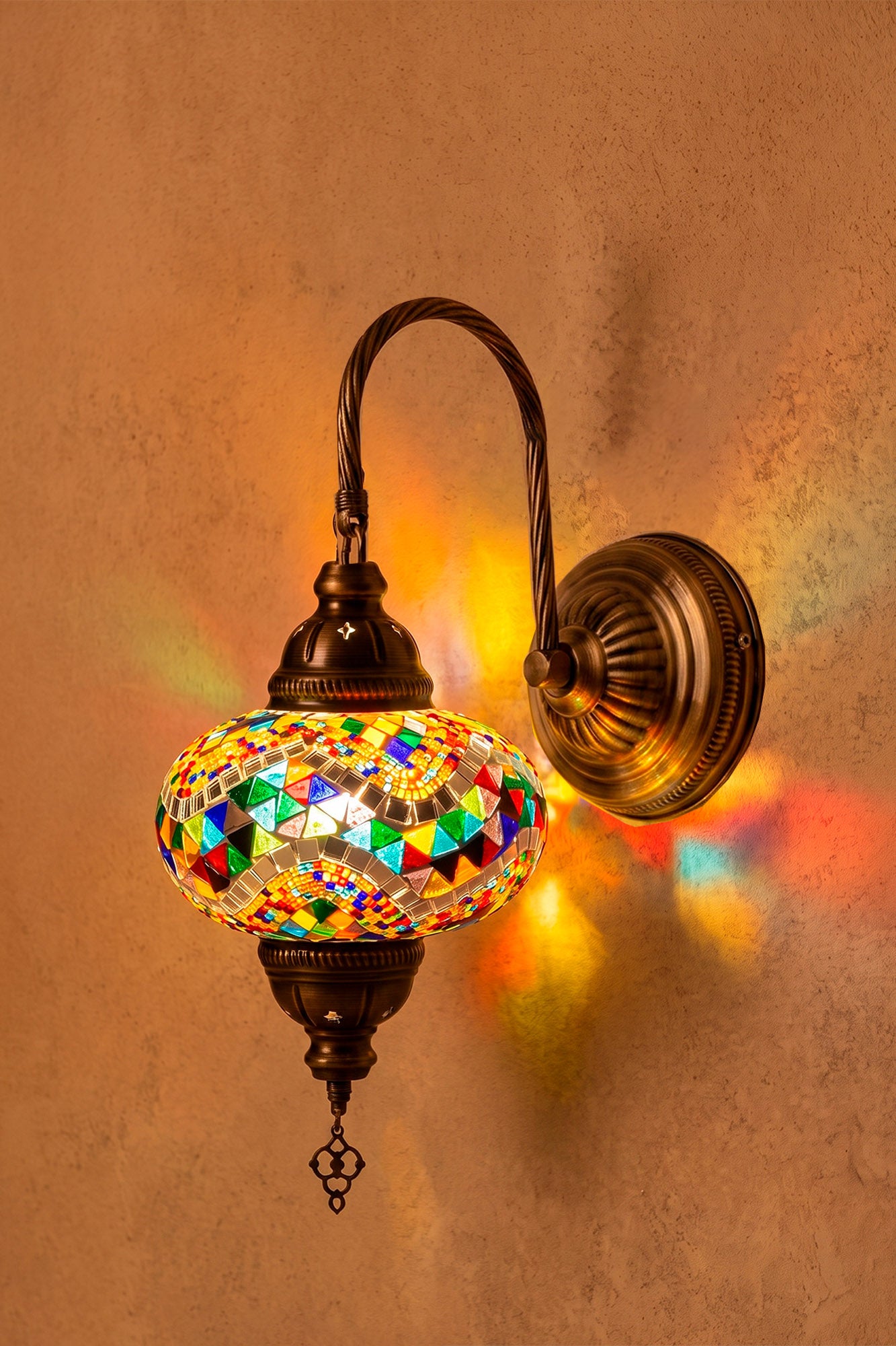 Lámpara turca de pared M Mármara multicolor + ampolleta