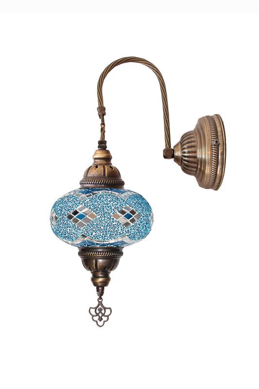 Lámpara turca de pared M Trenza turquesa + ampolleta