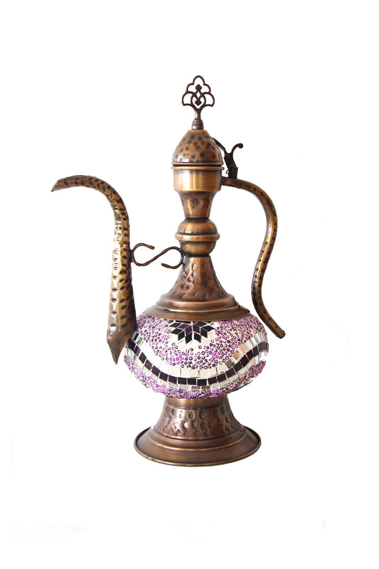 Lámpara turca de mesa Aladín morada + ampolleta