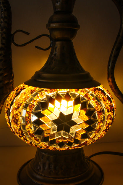 Lámpara turca de mesa Aladín ámbar + ampolleta