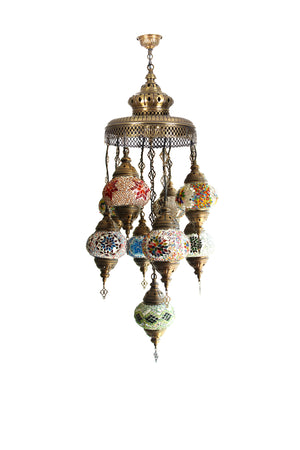 Lámpara turca colgante de 9 esferas S mix
