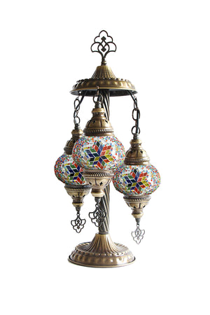 Lámpara turca de mesa de 3 esferas XS Multicolor