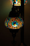 Lámpara turca de pie de 5 esferas S Evren Turquesa