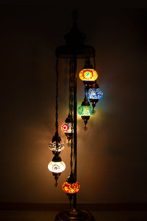 Lámpara turca de pie de 7 esferas S MIX + ampolletas