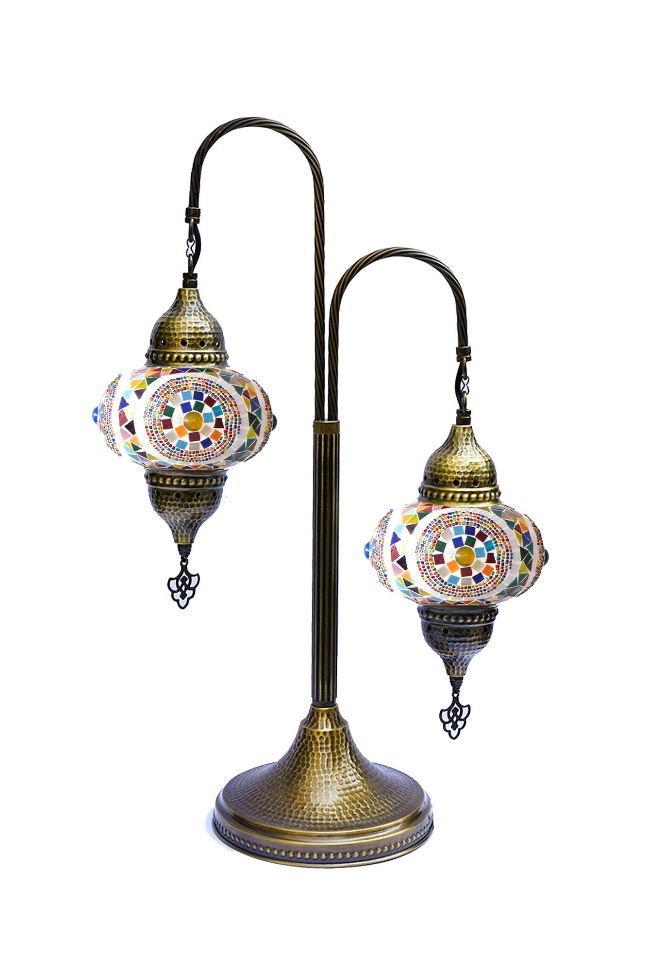 Lámpara turca de mesa de 2 esferas M multicolor