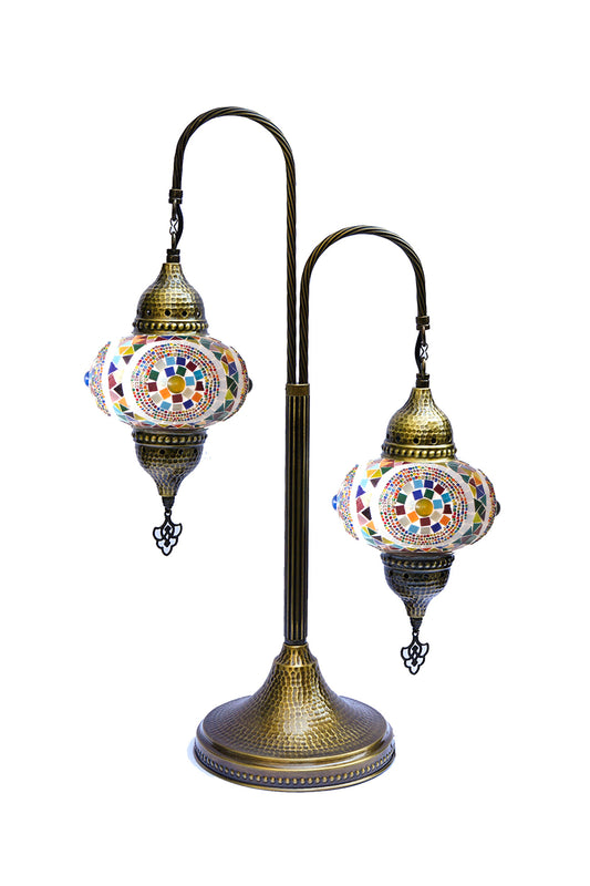 Lámpara turca de mesa de 2 esferas M multicolor