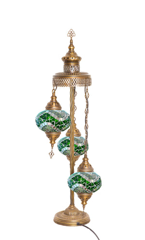 Lámpara turca de pie de 3 esferas M mármara verde