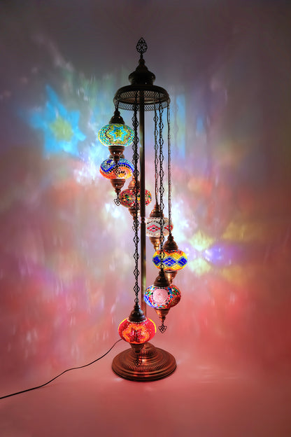 Lámpara de pie turca de 7 esferas M Mix