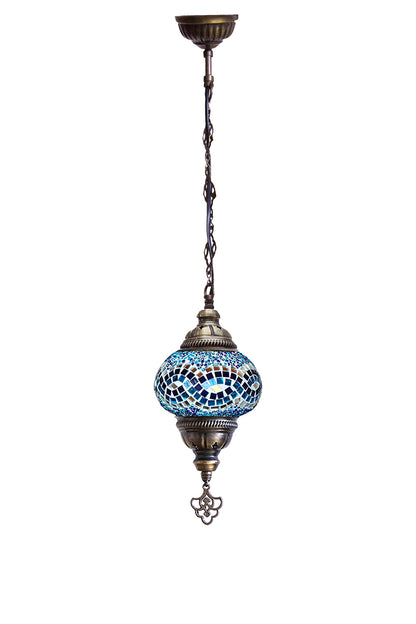Lámpara turca colgante S rumi azul + ampolleta
