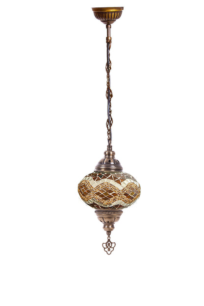 Lámpara turca colgante M Rombos ámbar + ampolleta
