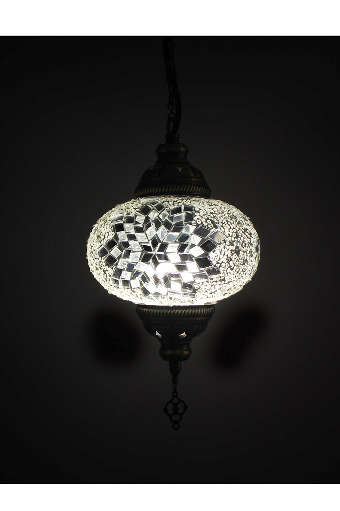 Lámpara turca colgante de 5 esferas blancas M