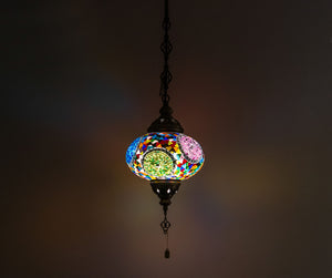 Lámpara turca colgante L remolinos multicolores