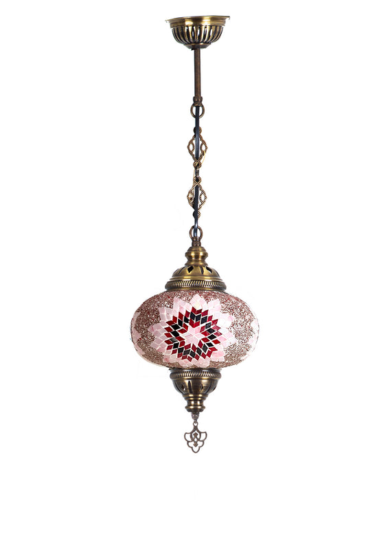 Lámpara turca colgante L Yildiz rosa + ampolleta