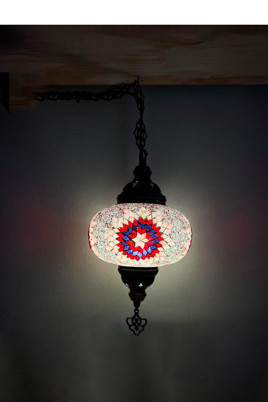 Lámpara turca colgante L Yildiz rosa + ampolleta