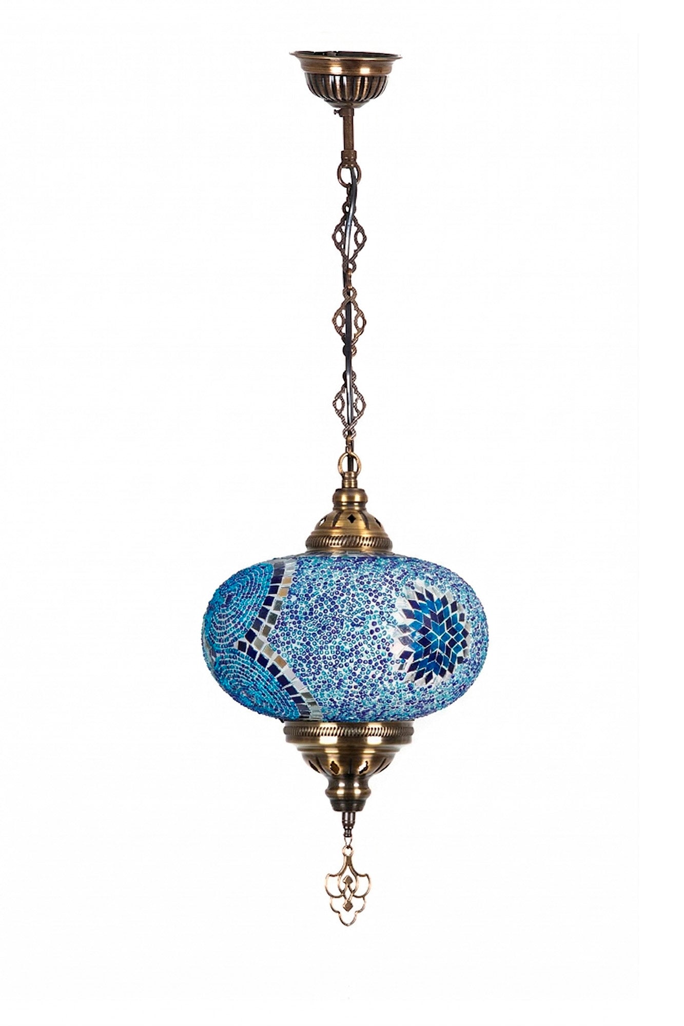 Lámpara turca colgante XL Estrella Azul + ampolleta