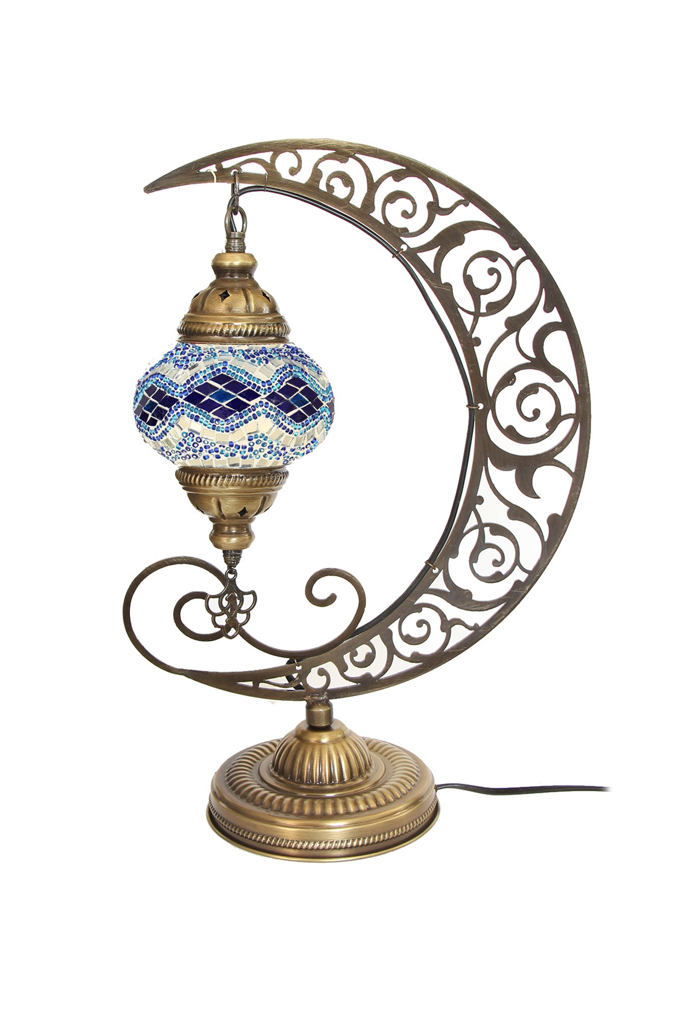 Lámpara turca de mesa Luna azul + ampolleta