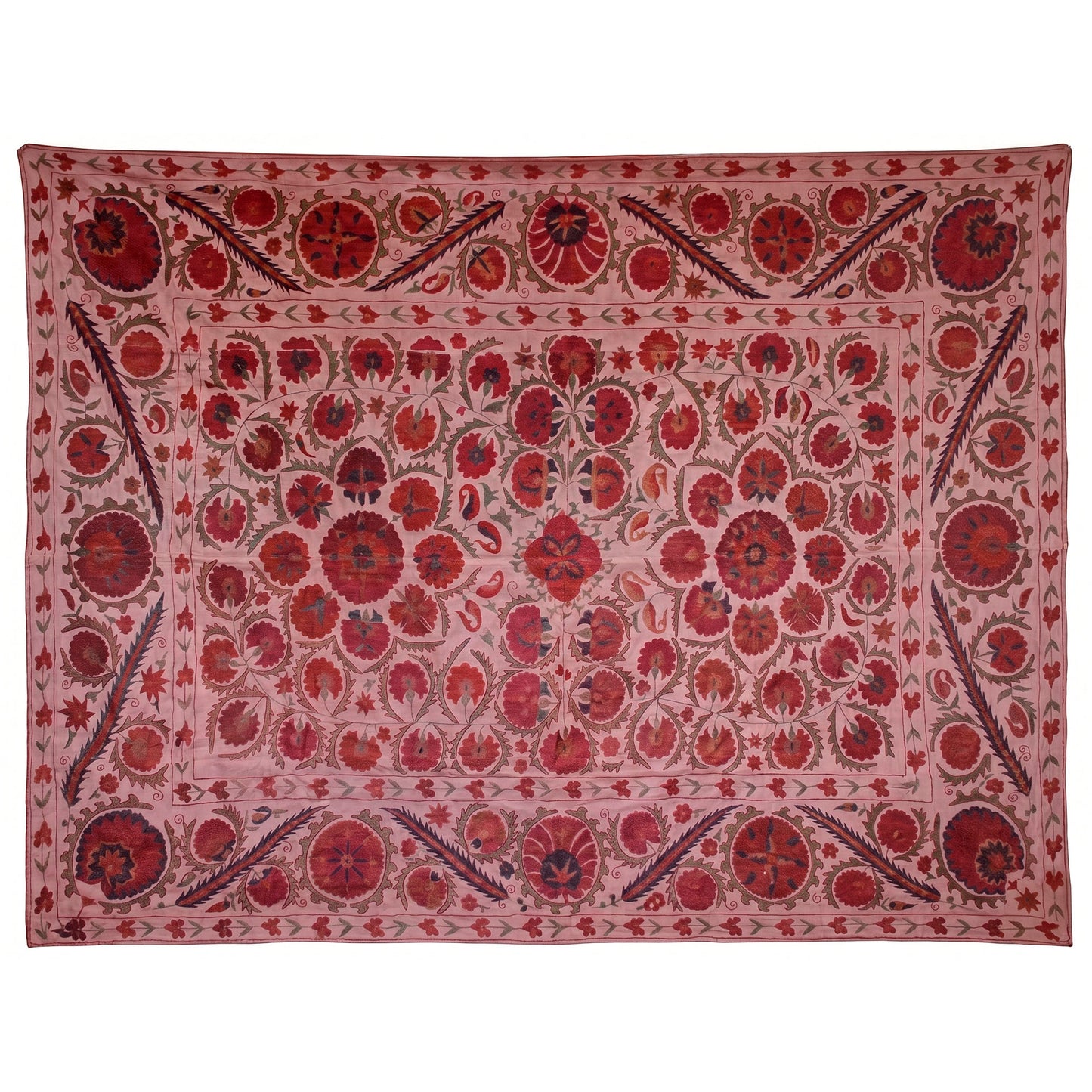 Suzani Vintage L Bordado de Uzbekistán 255 x 192 cm